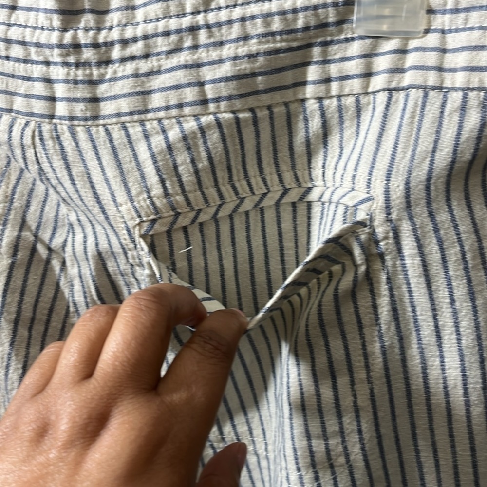 Jolt pants size 13! Large Linen blend! Cream with blue stripes! Nice pants! - Picture 7 of 8